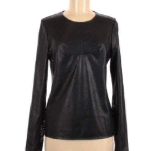 BCBGMAXAZRIA Callan Long Sleeve Contrast Back Top Medium - Picture 5 of 13